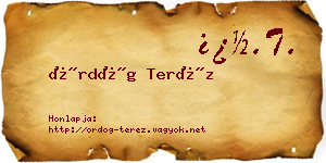 Ördög Teréz névjegykártya